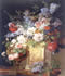 Van Spaendonck : Basket and Vase of Flowers