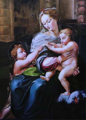 Giulio Romano : The Holy Family with the Infant Saint John the Baptist (Vierge de Novar) 