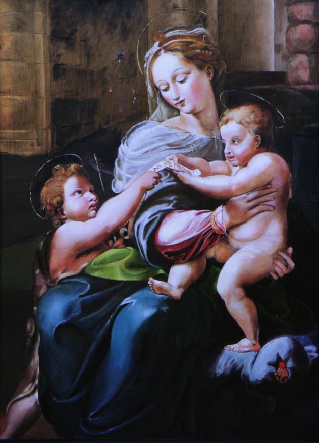 Giulio Romano : The Holy Family with the Infant Saint John the Baptist (Vierge de Novar)