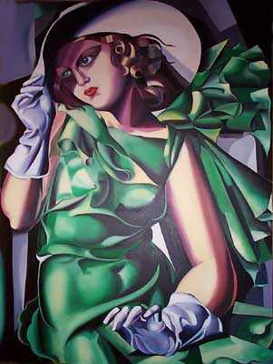 Tamara de Lempicka : Young Girl in a Green Dress 