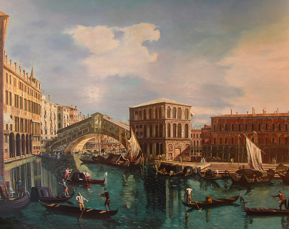 Canaletto : The Rialto Bridge -ZOOM-.
